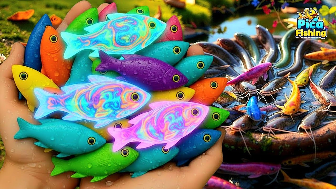 Catch Beautiful Fish in Colorful Eggs | Goldfish, Guppy, Koi & Patin