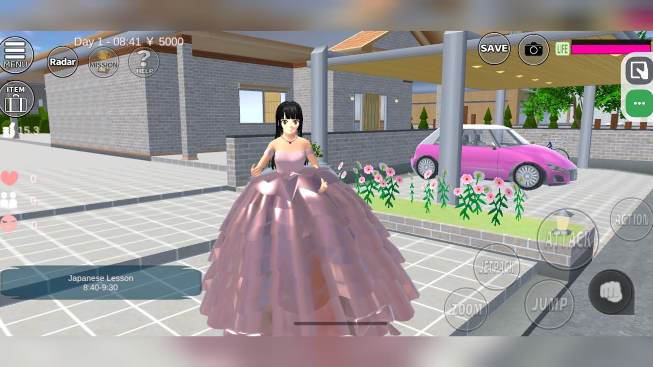 How to make Beautiful attractive light pink Gown 👗🤩 in Sakura Simulator ❤️🥳