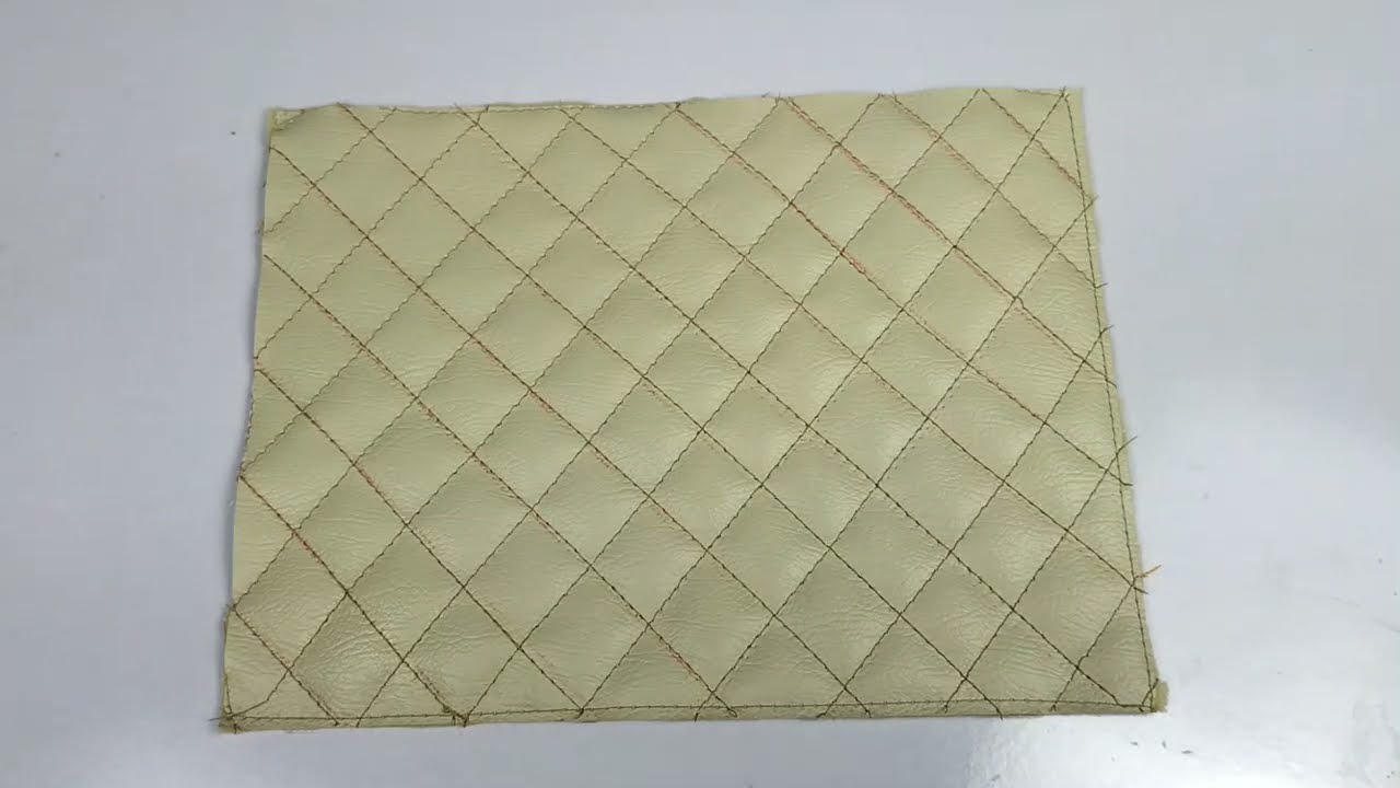 طريقة تبطين او تطريز الجلد او القماش لعمل الشنط