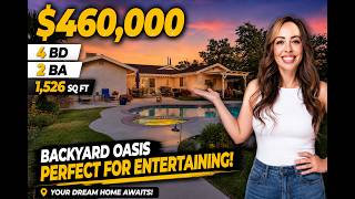 $460,000 Pool Home in California | 4 Bed, 2 Bath Backyard Oasis!