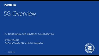 Nokia Bangalore University Collaboration Tech Talk | 5G Overview