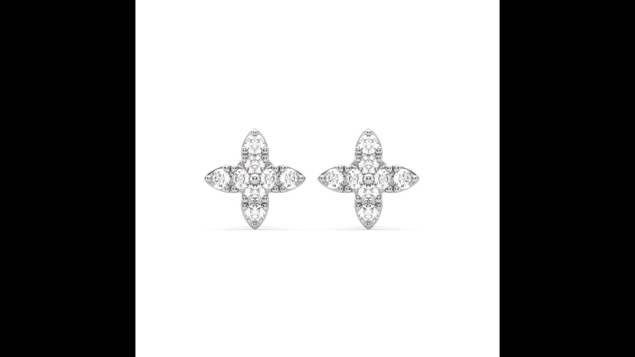 Twinkling Clover Diamond earrings