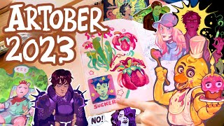 artober sketchbook tour ✿ gouache and digital painting! filmed with the OBSBOT Tiny 2 4k Webcam