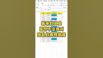 快速核对，错乱的数据 #excel #办公技巧 #计算机 #电脑知识