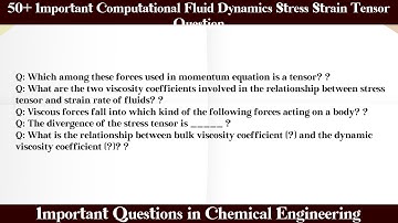 MCQ Questions Computational Fluid Dynamics Stress Strain Tensor with Answers
