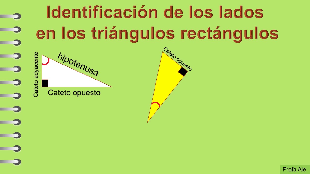 identificación de los lados en un triangulo rectangulo