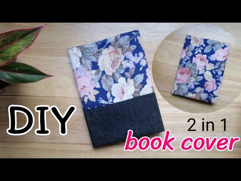 ปก หนังสือ  Update 2022  DIY book cover l How to sew Diary book cover l  2 in 1 I Easy sew tutorial l วิธีทำปกสมุด ปกไดอารี่