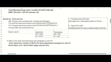 Managerial Accounting - Chapter 2 (Video 2) - Predetermined OH Rate for Each Department - 2023