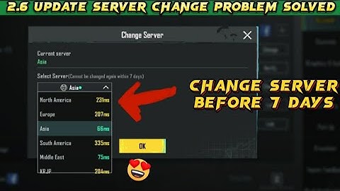 How to change server Before 7 day in pubg l Before 7 days server change problem solve in 2023