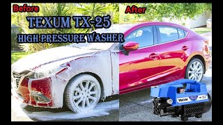 Texum TX-25 high pressure car washer machine unboxing and review.
