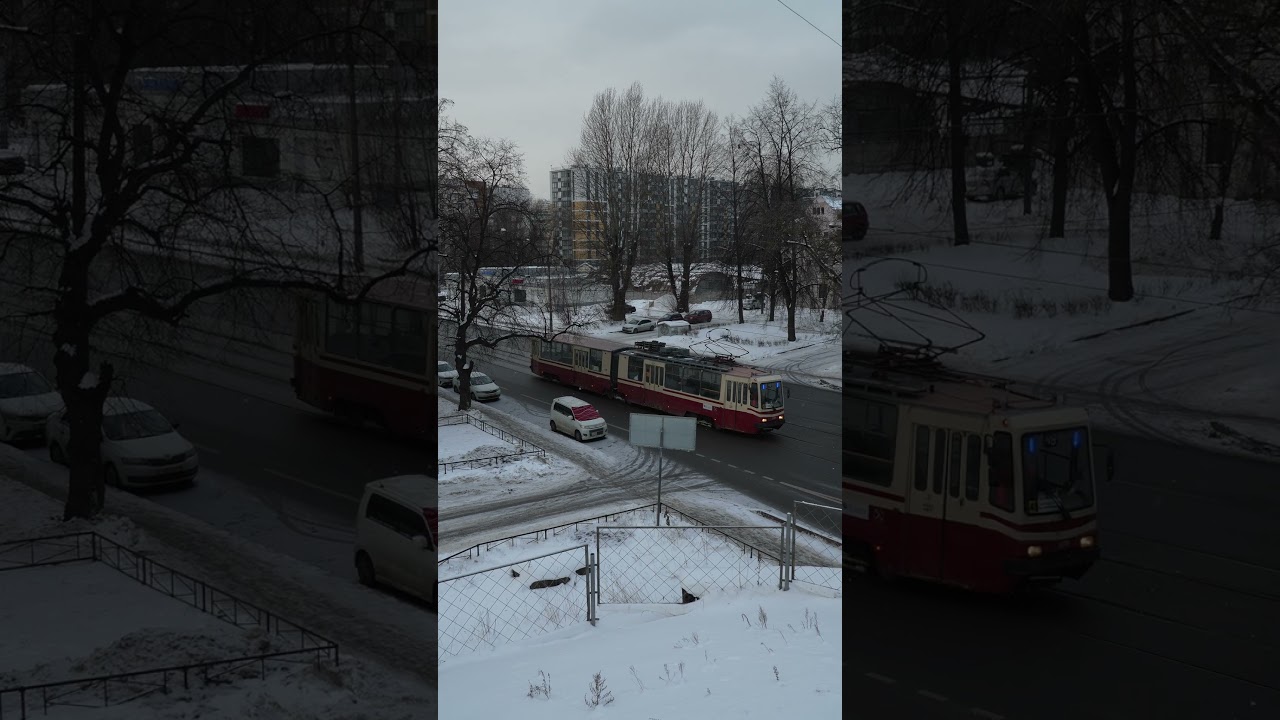 Трамвай 71-421Р Долвлатов 3803 и лвс86к-5119 следует по Сердобольской улице