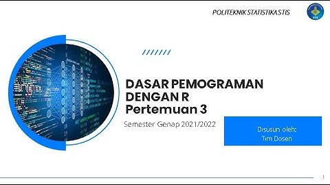 Dasar Pemrograman R