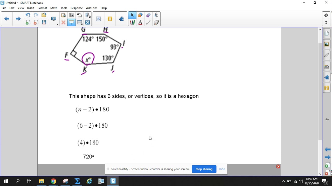 Finding a missing angle of a polygon - YouTube