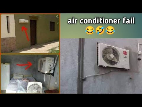 Air conditioner fail 😂|Ac fail |Ac funny video Ac installing🧐😂#airconditioner#acfail😱