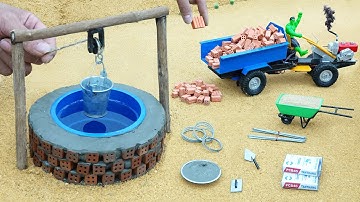 DIY mini truck building brick filled well water science project @DIYMachinery