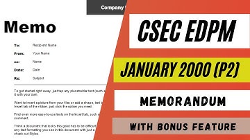 CSEC EDPM| 2000 January (P2)| Memorandum