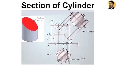 Section of Cylinder | Problem 1 | Section of Solid | Engineering Drawing