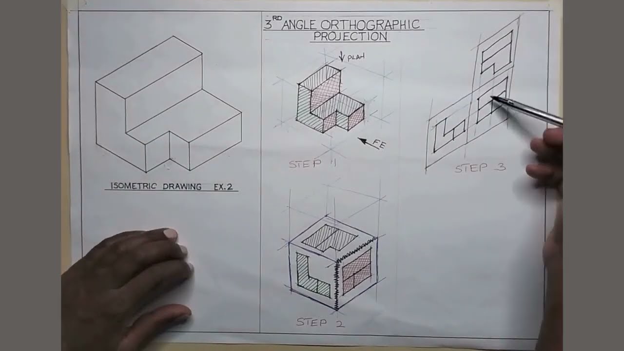 Lesson 1  Third Angle Orthographic Projection #engineeringdrawing #drawing #orthographicprojection m
