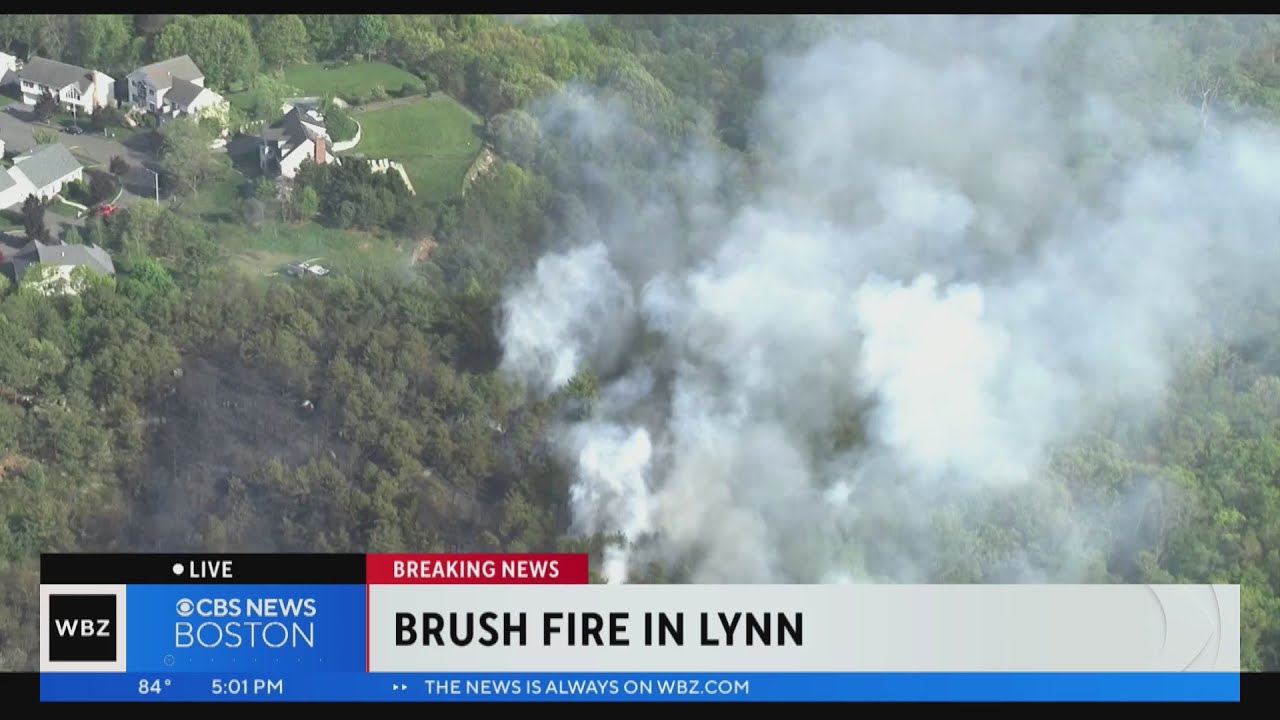 Brush fire burning in Lynn - YouTube