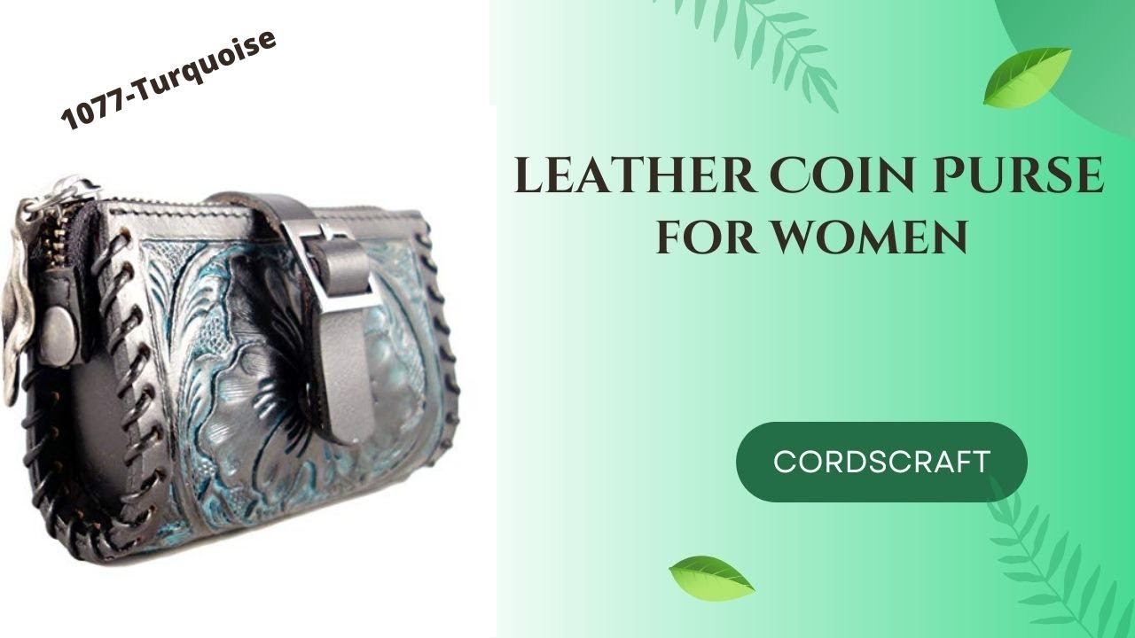 Cords Craft | Beautiful Coin Purse | Turquoise in Color | Handmade Coin Pouch | Real Leather Clutch