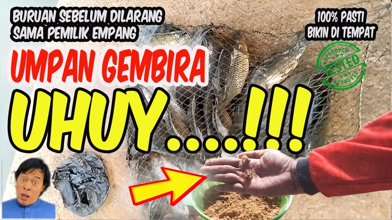UHUY..! umpan spontan pelet GEMBIRA 100% dibuat ditempat paling jitu untuk mancing semua jenis ikan