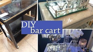 DIY | $10 GOODWILL BAR CART | FROM BLACK LACQUER TO MARBLE DIY: See how I Transformed a 90