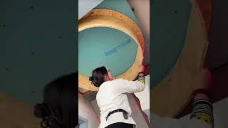 the process of installing round flexible boards on the ceiling of a building #construction #popular