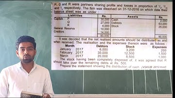 #4 Piecemeal Distribution | B.Com I Sem | Financial Accounting | Chapter:2 |