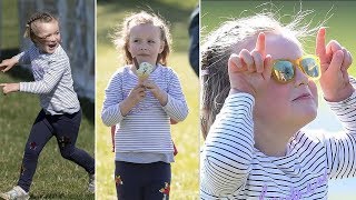 Cheeky Mia Tindall Enjoys an Ice Cream as She Support Her Mother Zara at Gatcombe Park Horse Trials