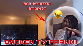 Broken Tv Prank On Auntiecousin Start Crying