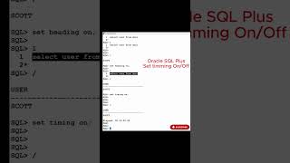 SQL*Plus SET TIMING ON/OFF | Measure Query Execution Time #Shorts #oracle #database #sqlplus #sql