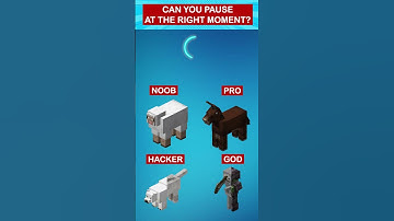 NOOB vs PRO vs Hacker vs GOD! Can you pause at the right time the GOD Minecraft? #shorts