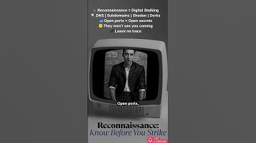 Reconnaissance: The First Move of Every Hacker Reconnaissance:Know Before You Strike  #cybersecurity