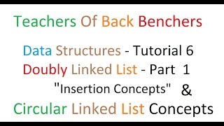 Data Structures Tutorial 6   Doubly Linked List Insertion Process and Circular Linked List Concepts