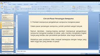 Pengantar Ekonomi Mikro. Pertemuan 9. Pasar Persaingan Sempurna