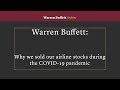 Warren Buffett: Why we sold airline stocks during the COVID-19 pandemic