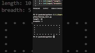 Details Printing Hollow Rectangle | Python #coding #python #shorts #youtubeshorts Update