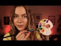 Asmr painting your ears rp  closeup brush sounds  soft spokenwhispering