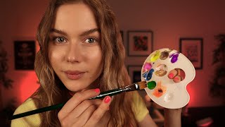 ASMR Painting Your Ears RP ~ Close-up Brush Sounds  Soft Spoken/Whispering