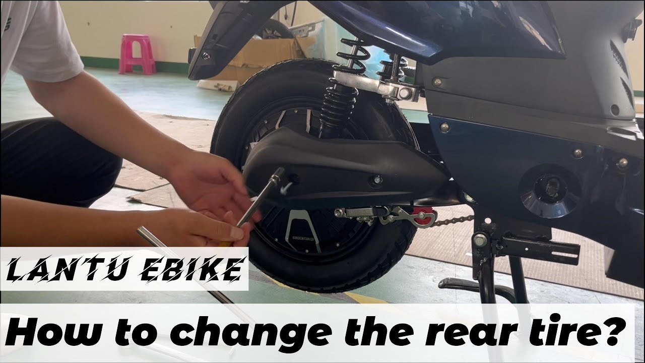 How to change the rear tire of electric scooter - YouTube
