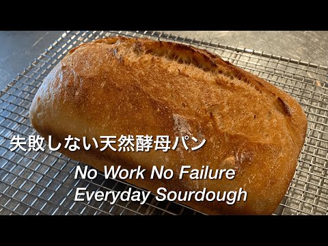 初心者でも失敗しない天然酵母パン 発酵の見極め・生地ダレ問題解決　No Knead No Work No Failure Sourdough Sandwich Loaf For Beginners