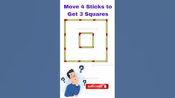 move 4 sticks to get 3 squares | matchstick riddle | brain teaser IQ challenge puzzle #shorts #viral