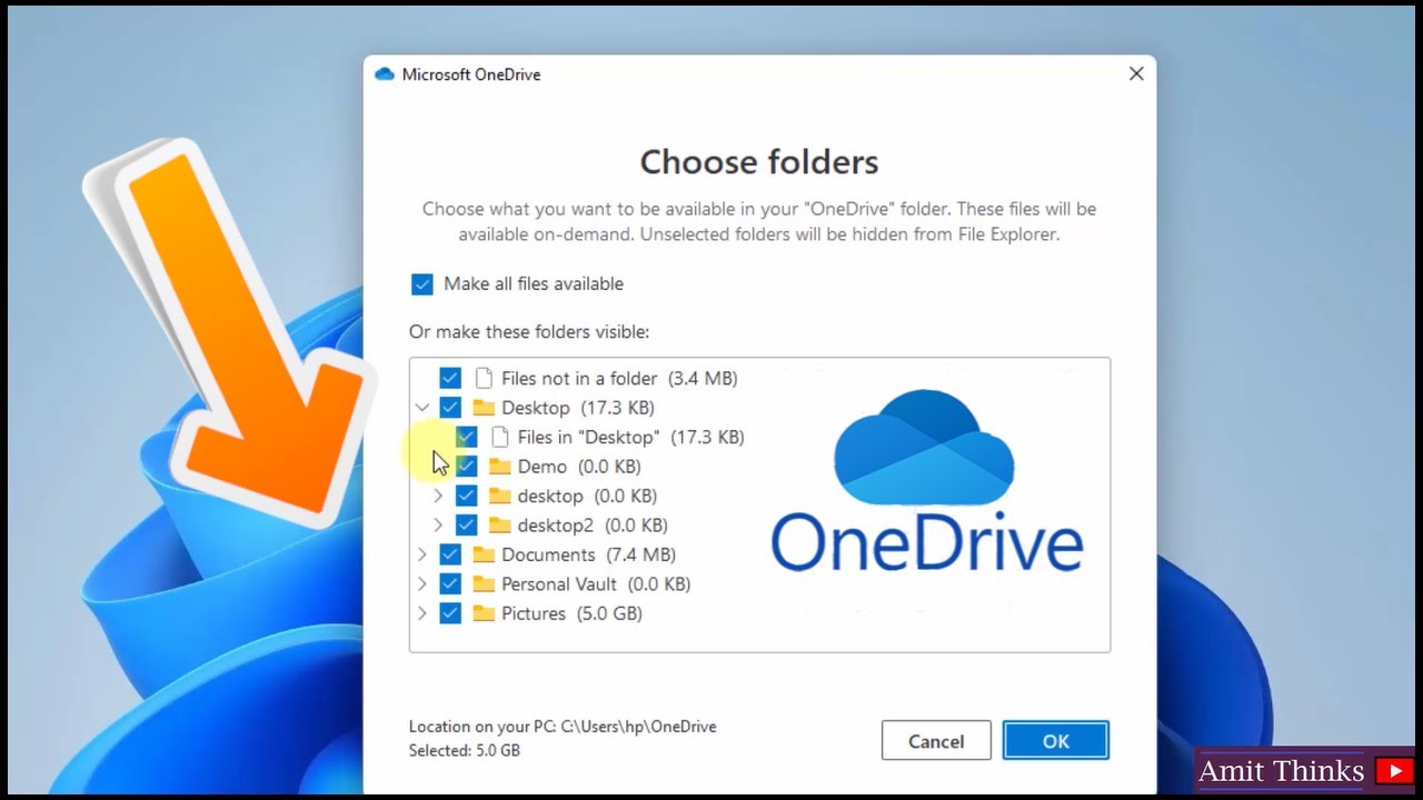 How to Stop Windows 10/ 11 From Saving Files OneDrive | Remove the red cross on folder icons -