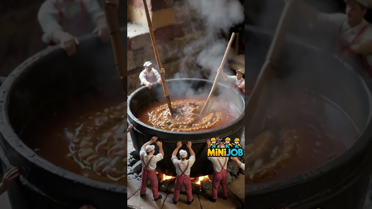 Mini workers cook a giant biryani scene by scene!🛠️