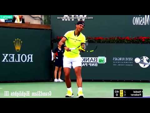 Lefty Federer Against Right Handed Nadal Iw 2017 Youtube