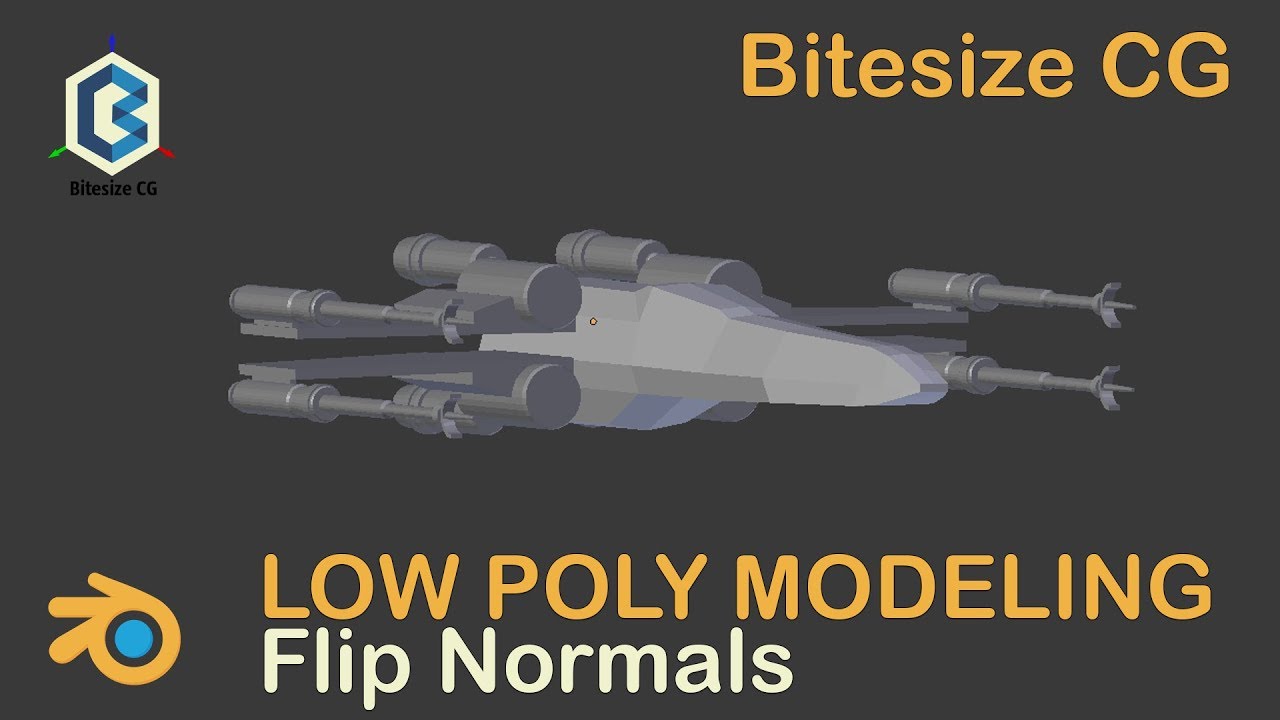 Blender tutorial - Low Poly Modeling an X-wing 4 - Flip Normals - YouTube
