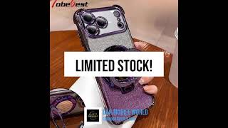 Glitter Shockproof Mirror Magnetic Bracket Case For iPhone 17 Air 16 16E 15 14 Plus 13 12 Mini 11...