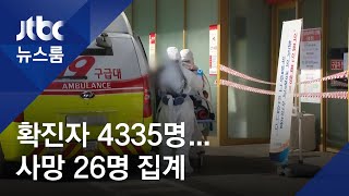 '코로나19' 확진자 하루 새 599명 늘어 4335명…사망 26명 / JTBC 뉴스룸