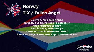 Tix - Fallen Angel Norway Eurovision 2021 Lyrics