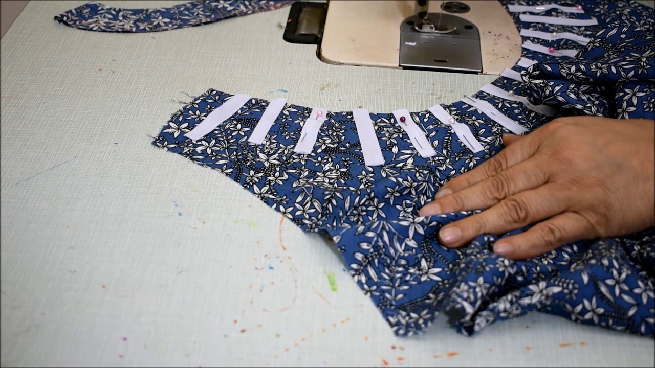 خياطة سفرة البلوزة الجزء الثاني  موديل حلو بالصدر جربيها